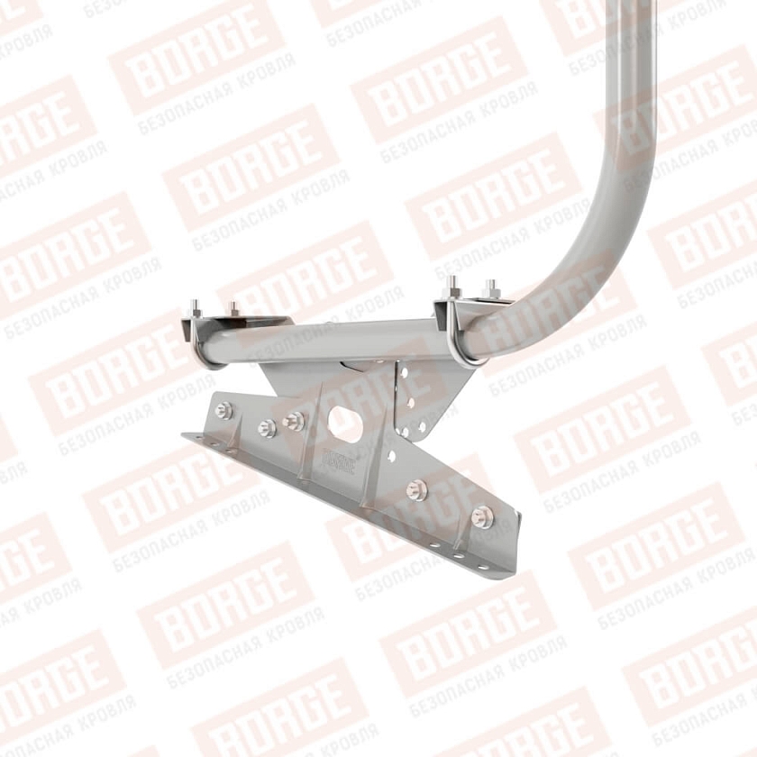 Ограждение кровельное BORGE H-90см, 3м, для фальцевой кровли, бело-алюминиевый (RAL 9006)