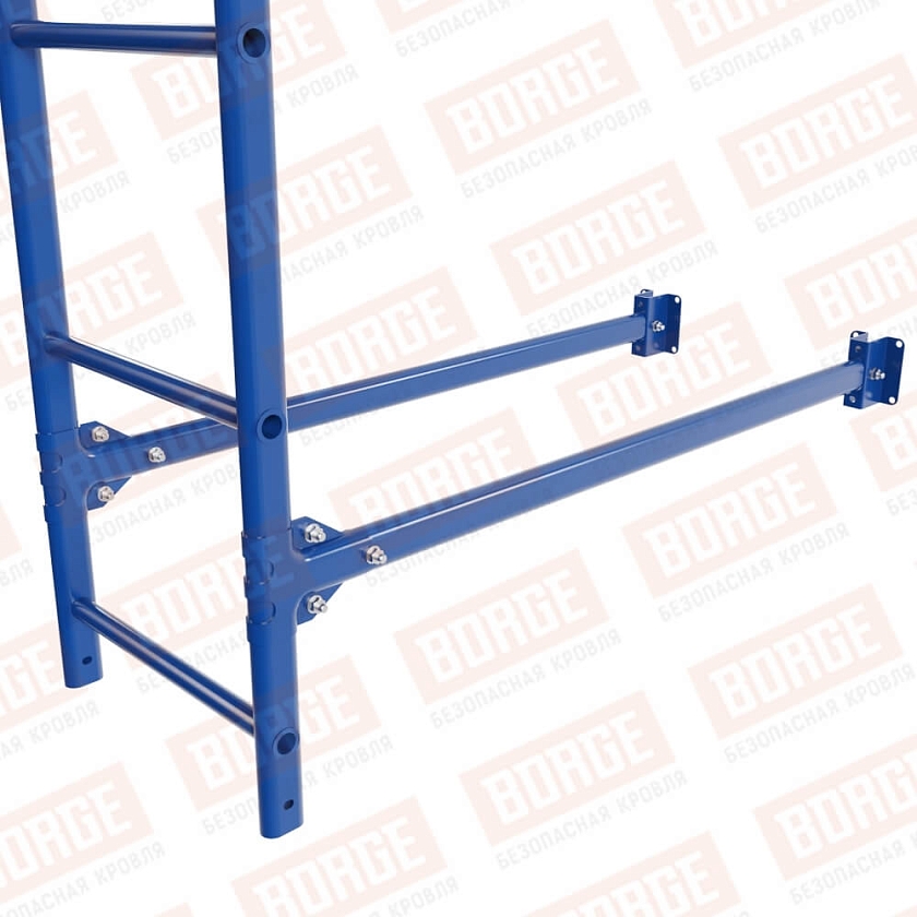 Комплект лестница фасадная BORGE (нижняя секция), 2,7м, сигнально-синий (RAL 5005)