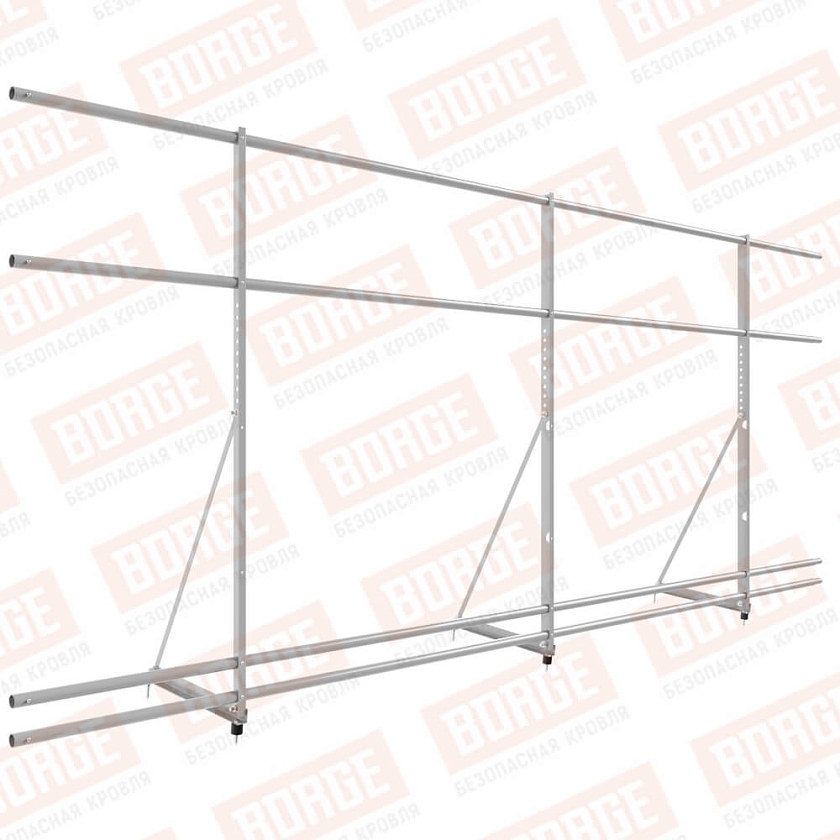 Ограждение декоративное NewLine H-120см, 3м, сигнально-серый (RAL 7004), с двумя доп. трубами