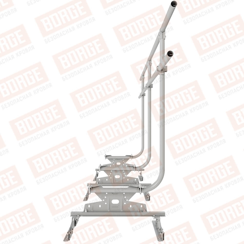 Ограждение кровельное BORGE H-120см, 3м, для параллельного фальца, бело-алюминиевый (RAL 9006)