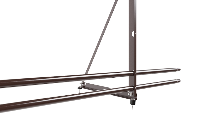 Ограждение кровельное NewLine H-90см, 3м, коричневый шоколад (RAL 8017), с двумя доп. трубами