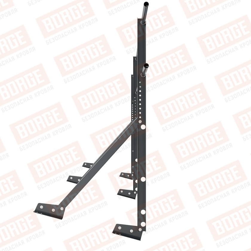 Ограждение кровельное Русский Рубеж H-120см, 3м, для фальцевой кровли, антрацитово-серый (RAL 7016)