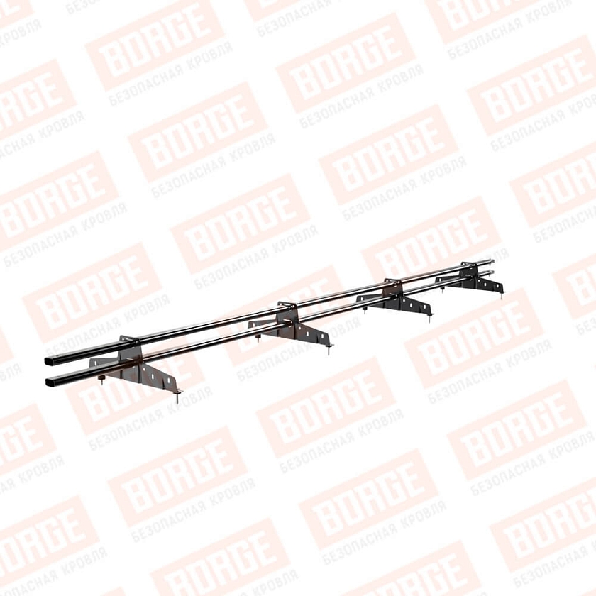 Снегозадержатель трубчатый BORGE 3м, 4 опоры, чёрный (RAL 9005 Matt)