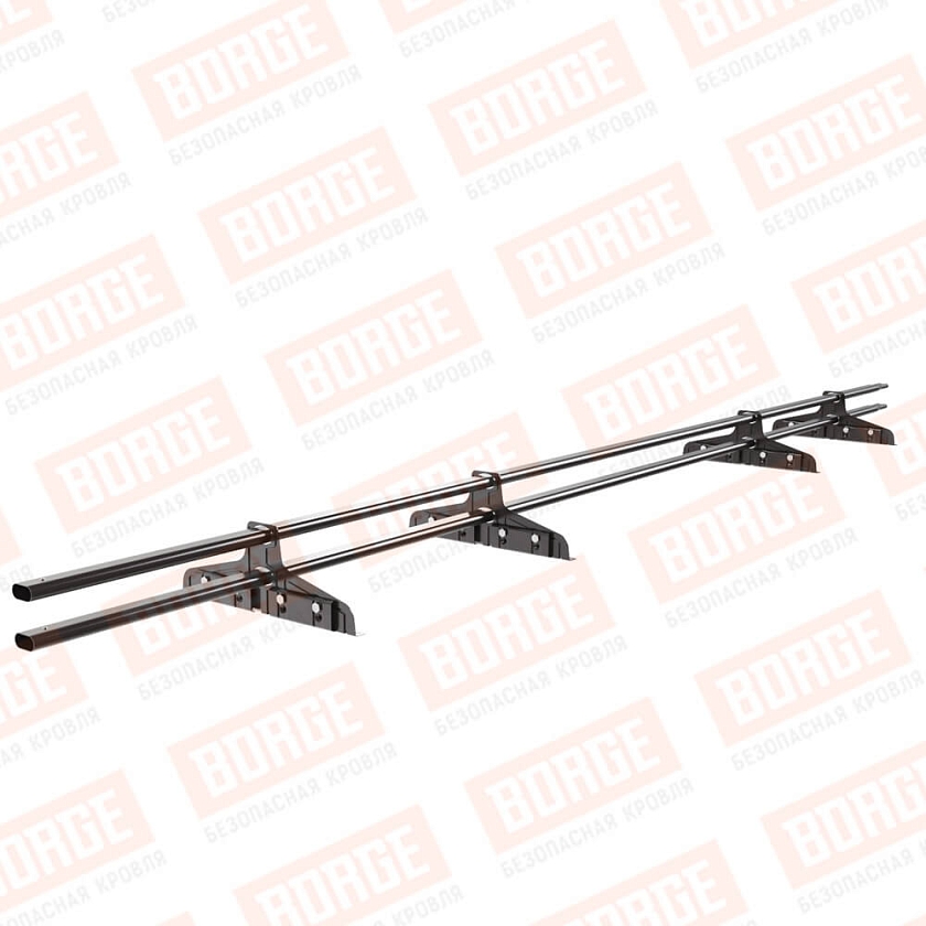 Снегозадержатель трубчатый Русский Рубеж 20х40мм, 3м, 4 опоры, для фальц. кровли, окрашенный (NL-805)