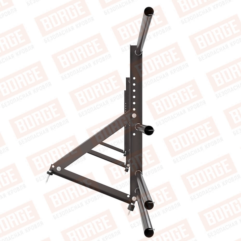 Ограждение кровельное Русский Рубеж H-60см, 3м, серо-коричневый (RAL 8019), с двумя доп. трубами