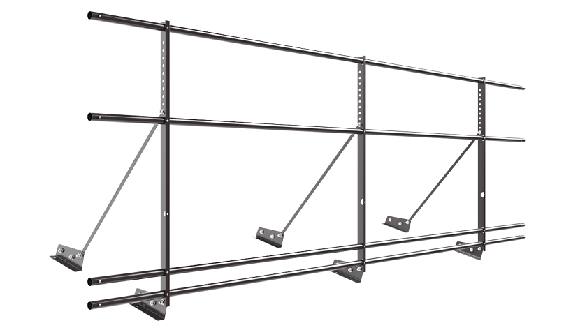 Ограждение кровельное NewLine H-90см, 3м, для фальц. кров., серо-коричневый (RR 32), с двумя доп. трубами