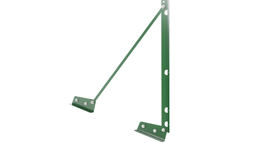 Ограждение кровельное NewLine H-120см, 3м, для фальцевой кровли, лиственно-зеленый (RAL 6002)