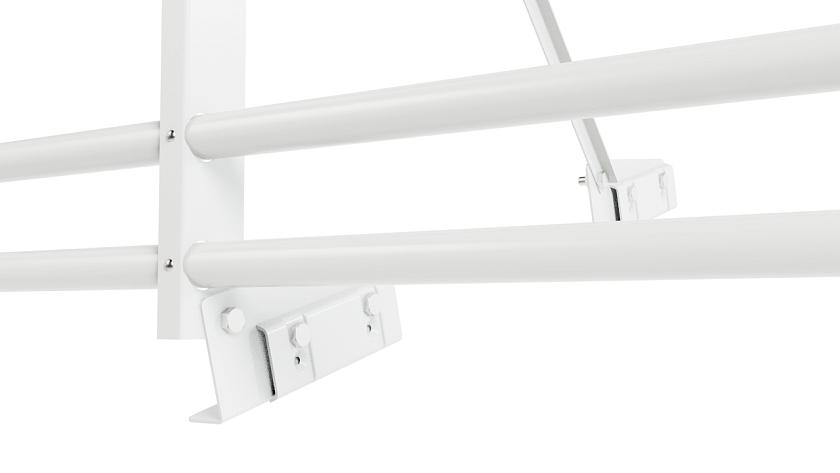 Ограждение кровельное NewLine H-90см, 3м, для фальц. кров., сигнально-белый (RAL 9003), с двумя доп. трубами