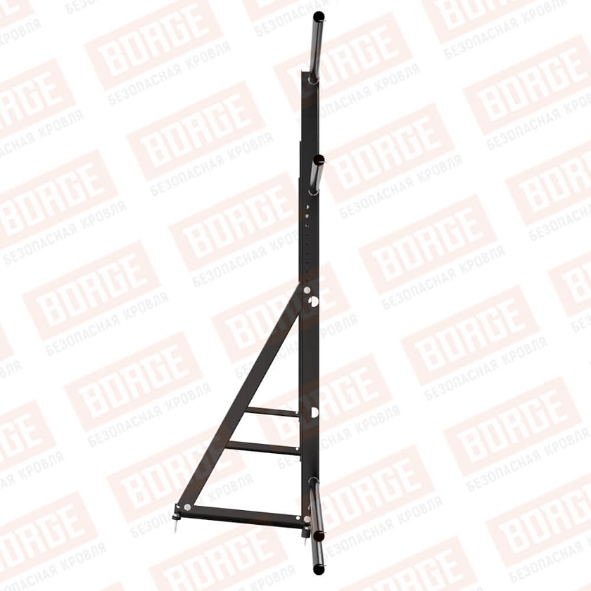 Ограждение кровельное Русский Рубеж H-120см, 3м, чёрный (RAL 9005), с двумя доп. трубами