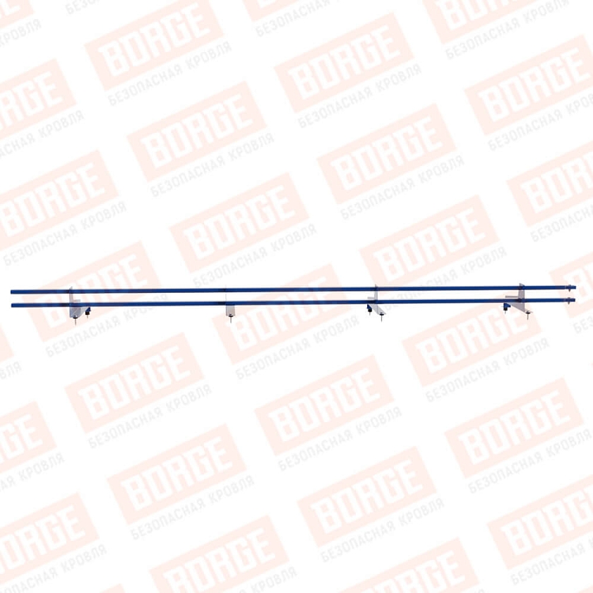 Снегозадержатель трубчатый BORGE 3м, 4 опоры, для МЧ с выс. ступен., сигнально-синий (RAL 5005), 350мм