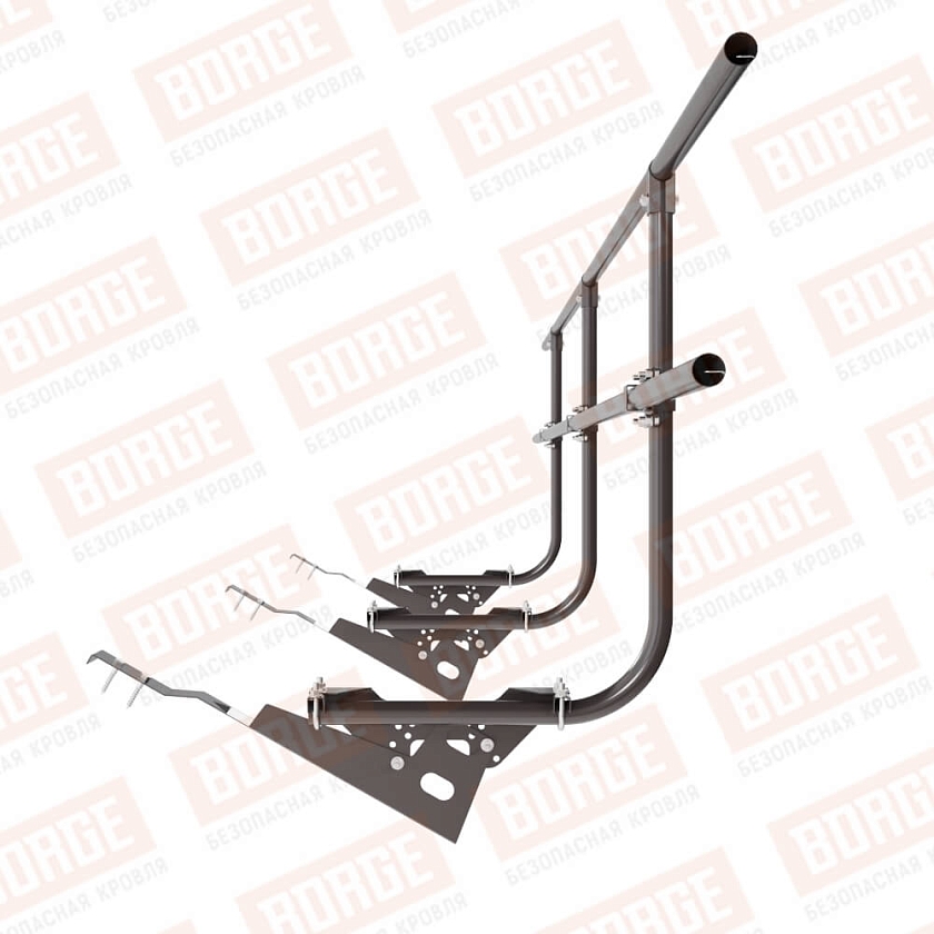 Ограждение кровельное BORGE H-90см, 3м, для черепичной кровли, серо-коричневый (RR 32)