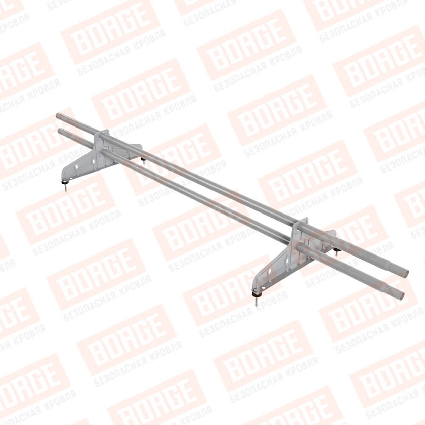 Снегозадержатель трубчатый Русский Рубеж D-25мм, 1,5м, 2 опоры, сигнально-серый (RAL 7004)