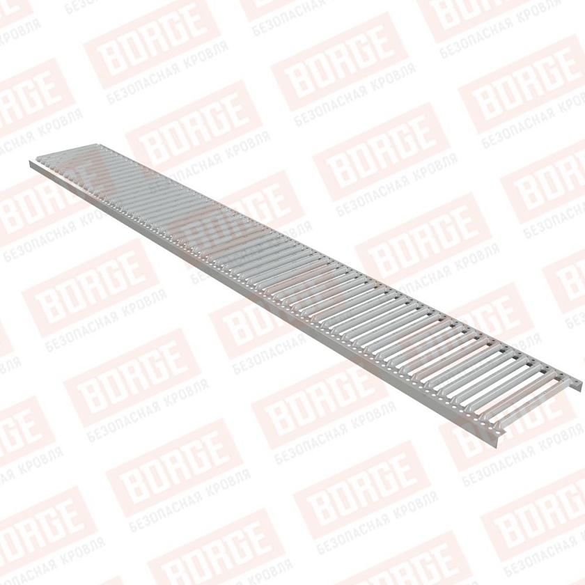 Платформа переходного мостика Русский Рубеж 2,5м, бело-алюминиевый (RAL 9006)