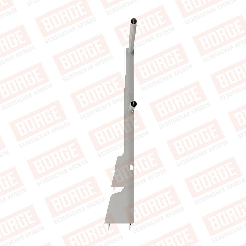 Ограждение плоских кровель Русский Рубеж Н-90, 3м, верхнее крепление, бело-алюминиевый (RAL 9006)