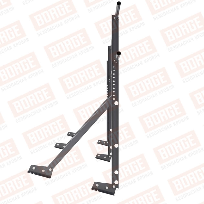 Ограждение кровельное Русский Рубеж H-120см, 3м, для фальцевой кровли, серый графит (RAL 7024)