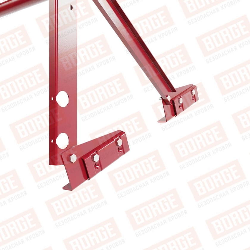 Ограждение кровельное Русский Рубеж H-60см, 3м, для фальцевой кровли, рубиново-красный (RAL 3003)