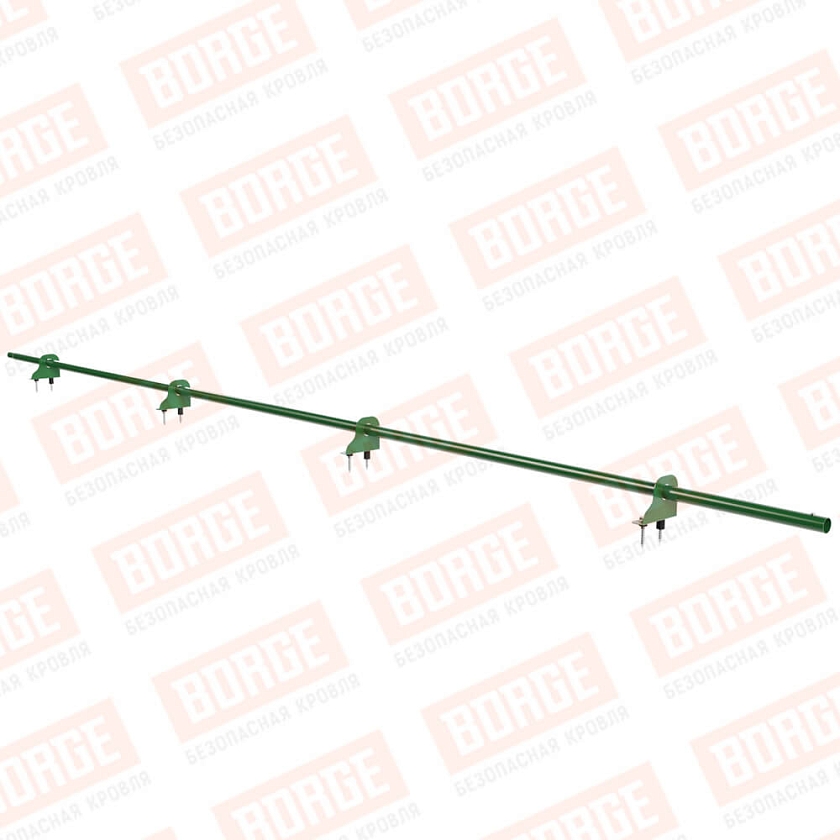 Снегозадержатель однотрубчатый NewLine 3м, D-25мм, 4 опоры, лиственно-зеленый (RAL 6002)