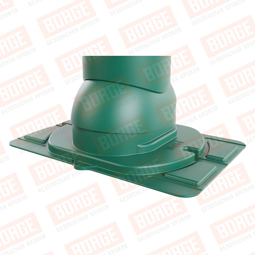 Труба вентиляционная Viotto с универсальным проходным элементом, d-150мм, утепленная, зеленый мох (RAL 6005)