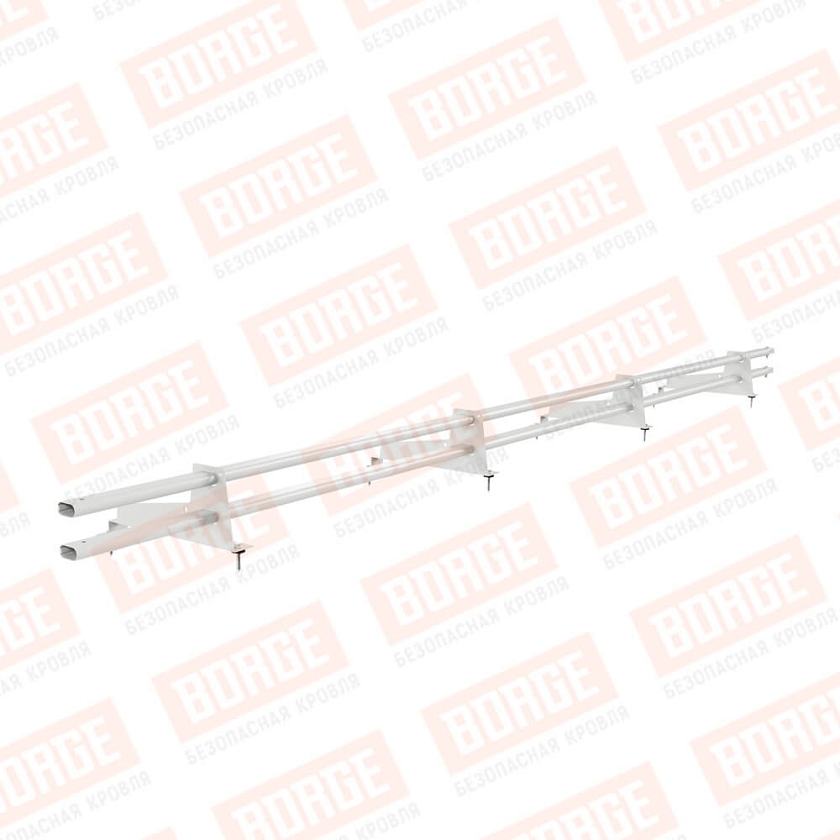 Снегозадержатель трубчатый BORGE 3м, 4 опоры, для МЧ с выс. ступен., сигнально-белый (RAL 9003), 350мм
