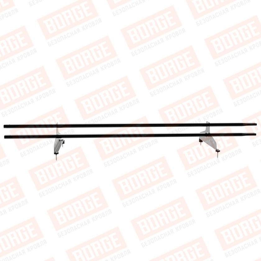 Снегозадержатель трубчатый NewLine 1,5м, 20x40мм, 2 опоры, чёрный (RAL 9005)