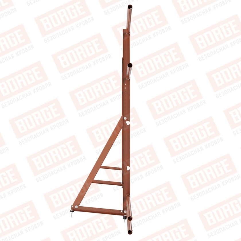 Ограждение кровельное Русский Рубеж H-120см, 3м, терракотовый (RAL 8004), с двумя доп. трубами