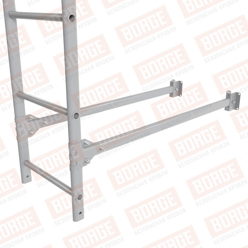 Комплект лестница фасадная BORGE (верхняя секция), 2,7м, сигнально-серый (RAL 7004)