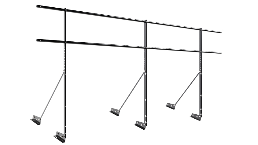 Ограждение кровельное NewLine H-120см, 3м, для фальцевой кровли, чёрный (RAL 9005)