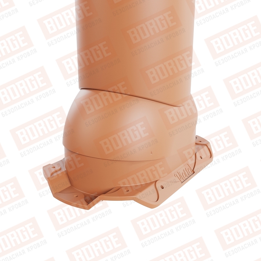 Труба вентиляционная Viotto, для профнастила С20, d-150мм, неутепленная, терракотовый (RAL 8004)