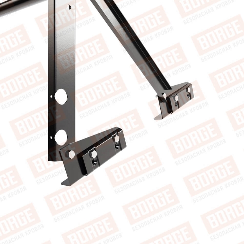 Ограждение кровельное Русский Рубеж H-60см, 3м, для фальцевой кровли, чёрный (RAL 9005)