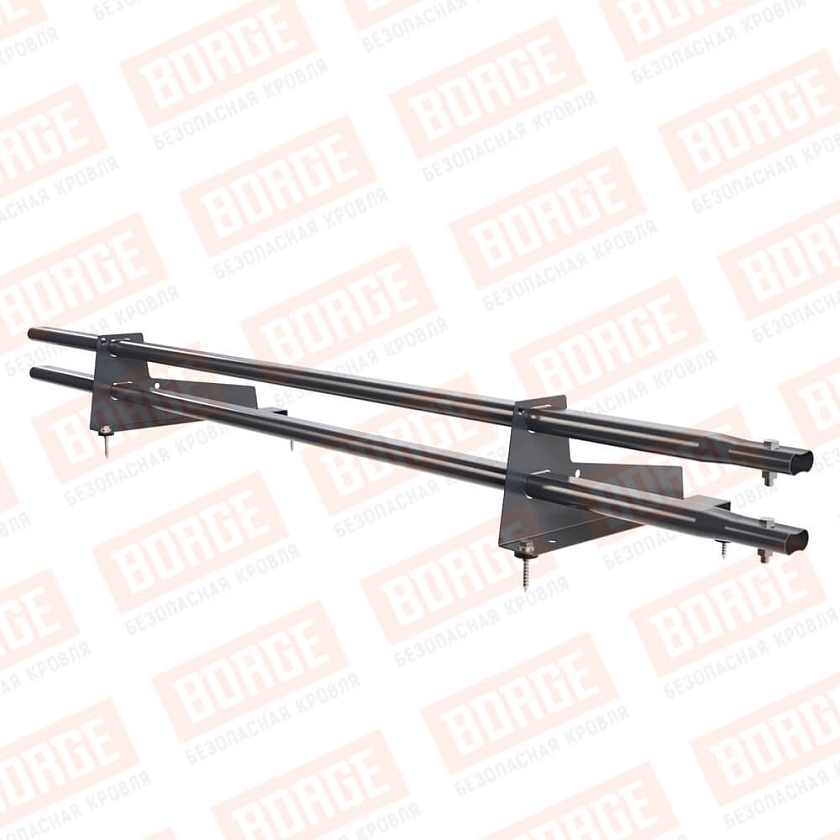 Снегозадержатель трубчатый Русский Рубеж 1,5м, 2 опоры, для МЧ с выс. ступ., серый графит (RAL 7024), 350мм