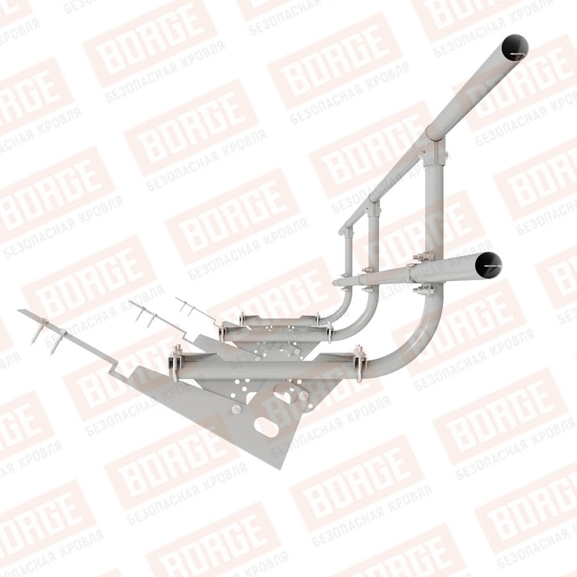 Ограждение кровельное BORGE H-60см, 3м, для композитной черепицы, бело-алюминиевый (RAL 9006)