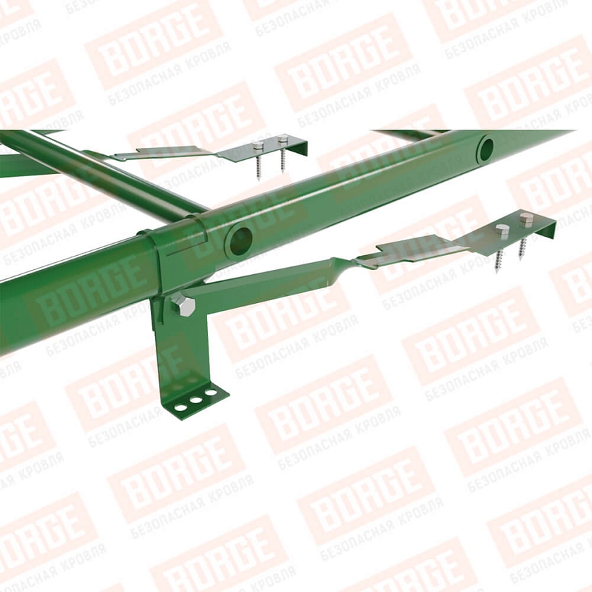 Комплект лестница кровельная BORGE 1,8м, для штучной черепицы, лиственно-зеленый (RAL 6002)