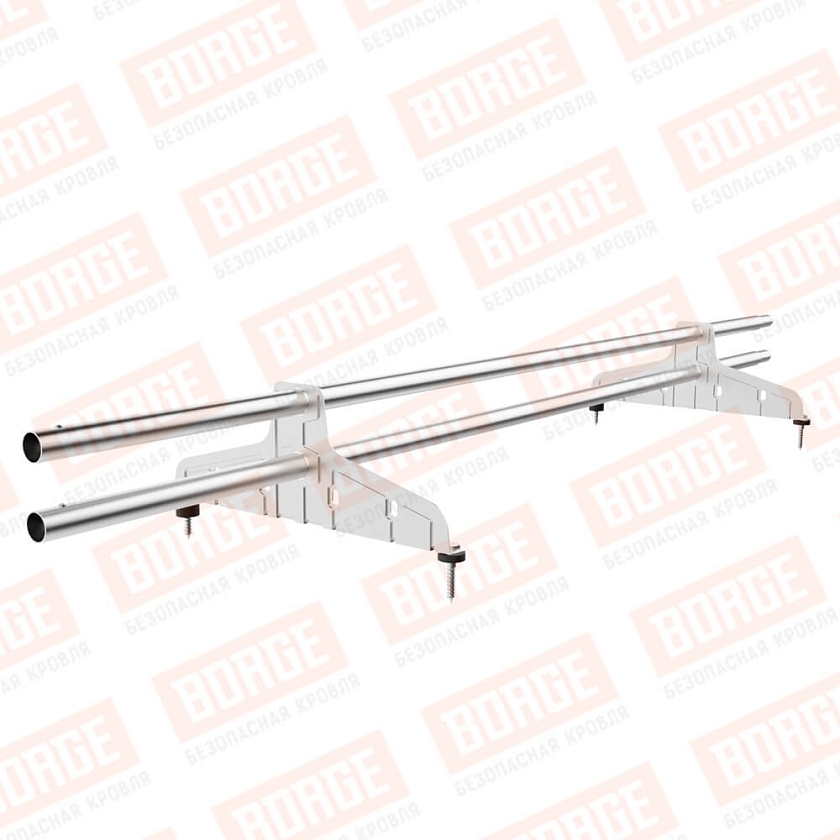 Снегозадержатель трубчатый Русский Рубеж D-25мм, 1,5м, 2 опоры, цинк