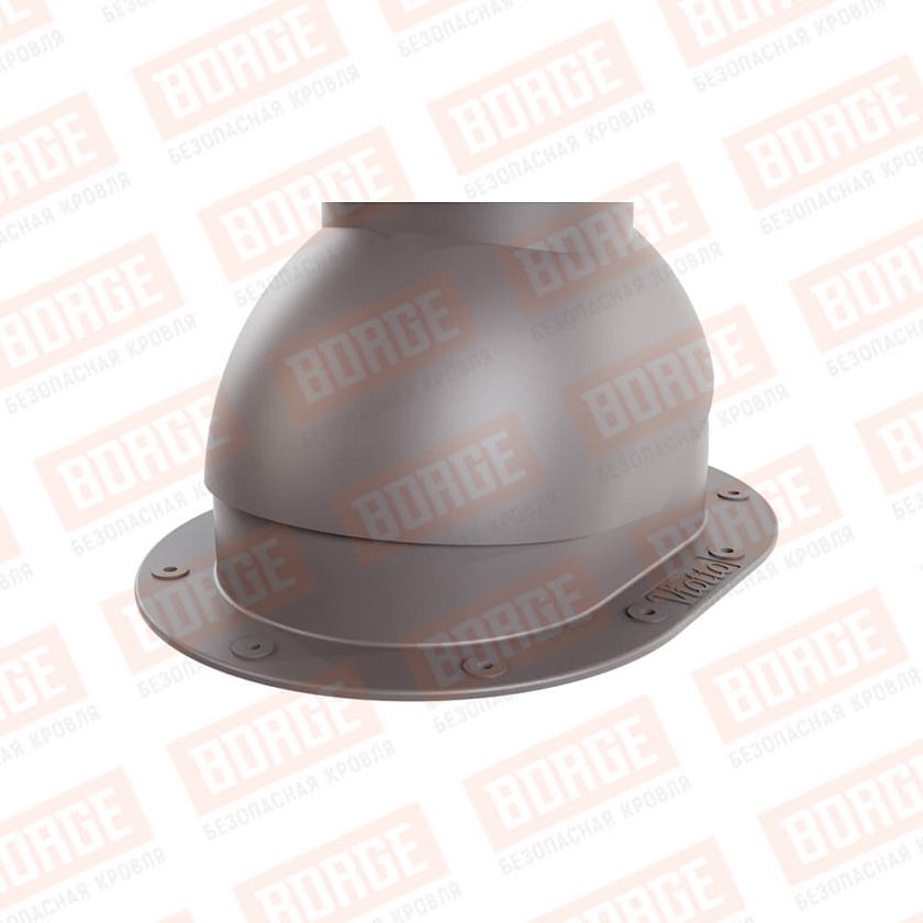 Выход вентиляции канализации Viotto, для готовой мягкой и фальцевой кровли, серо-коричневый (RAL 8019)