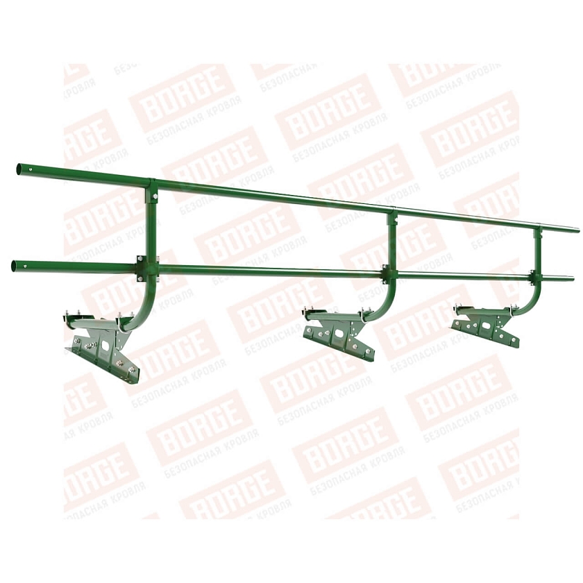 Ограждение кровельное BORGE H-60см, 3м, для фальцевой кровли, лиственно-зеленый (RAL 6002)