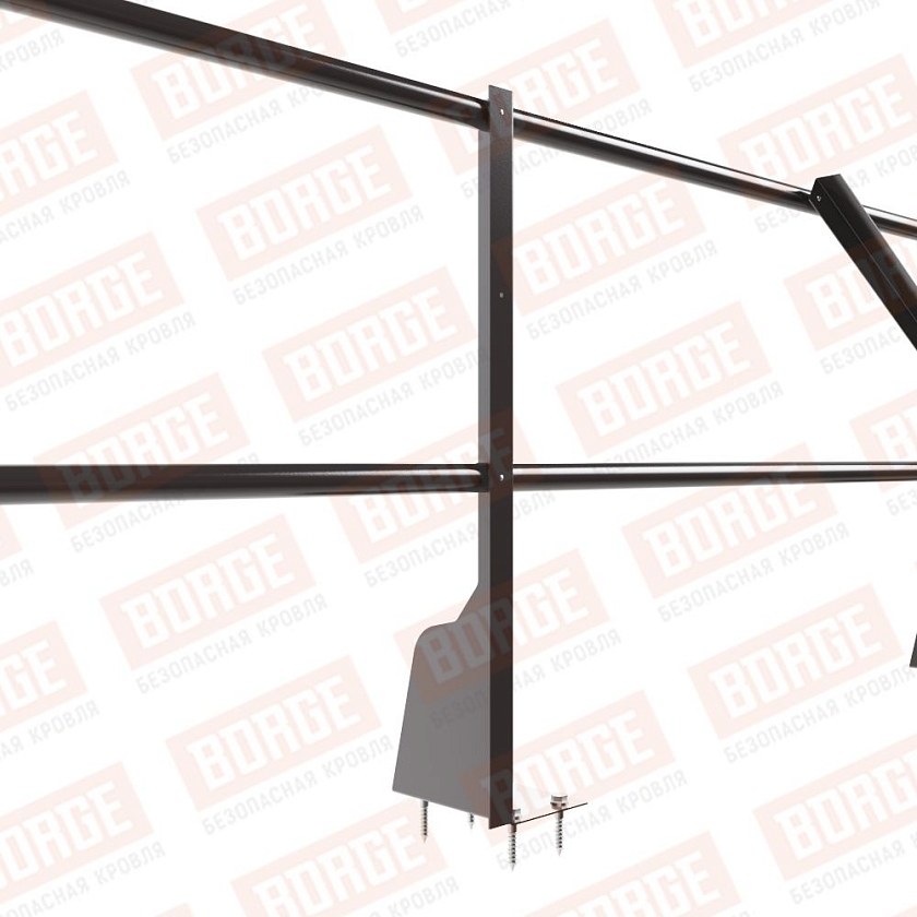 Ограждение плоских кровель NewLine Н-60, 3м, верхнее крепление, серо-коричневый (RR 32)