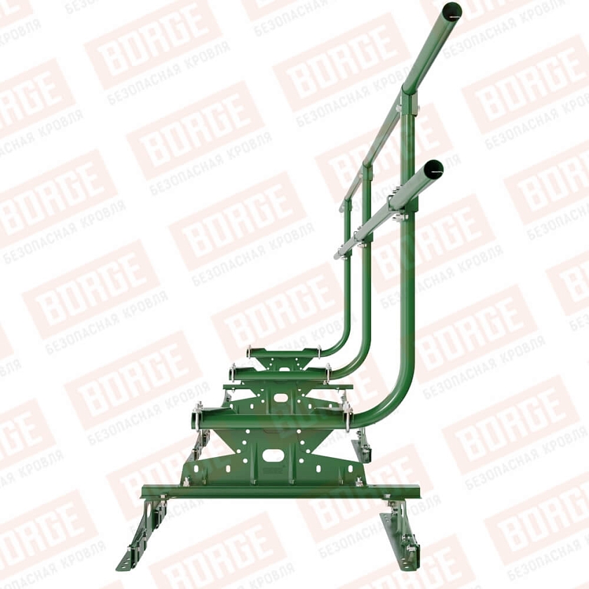 Ограждение кровельное BORGE H-90см, 3м, для параллельного фальца, лиственно-зеленый (RAL 6002)