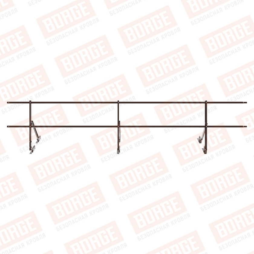 Ограждение кровельное Русский Рубеж H-60см, 3м, для фальцевой кровли, окрашенный (NL-807)