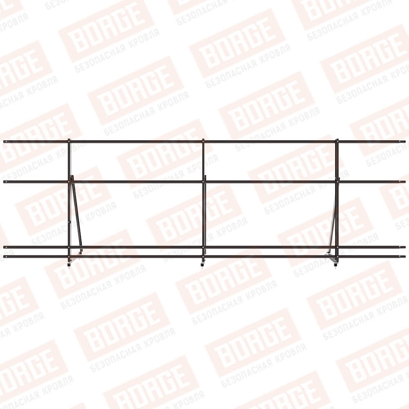 Ограждение кровельное Русский Рубеж H-90см, 3м, окрашенный (NL-805), с двумя доп. трубами