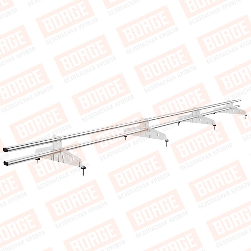 Снегозадержатель трубчатый Русский Рубеж 20х40мм, 3м, 4 опоры, цинк