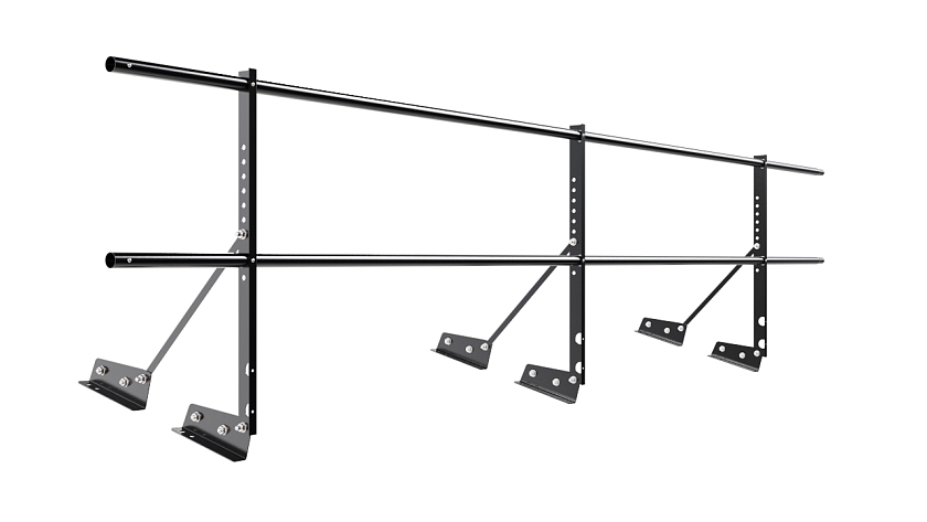 Ограждение кровельное NewLine H-60см, 3м, для фальцевой кровли, чёрный (RAL 9005)