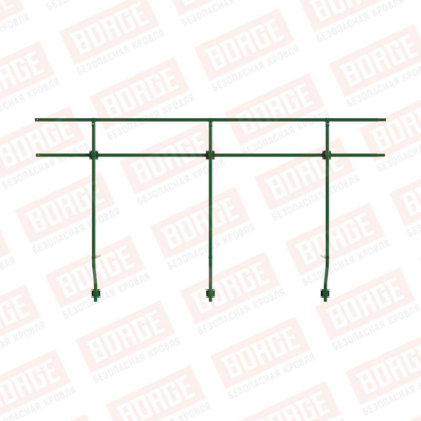 Ограждение парапетное BORGE H-120см, 3м, лиственно-зеленый (RAL 6002)