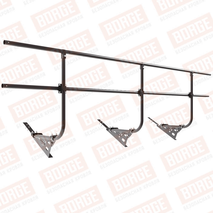 Ограждение кровельное BORGE H-90см, 3м, для композитной черепицы, серо-коричневый (RAL 8019)