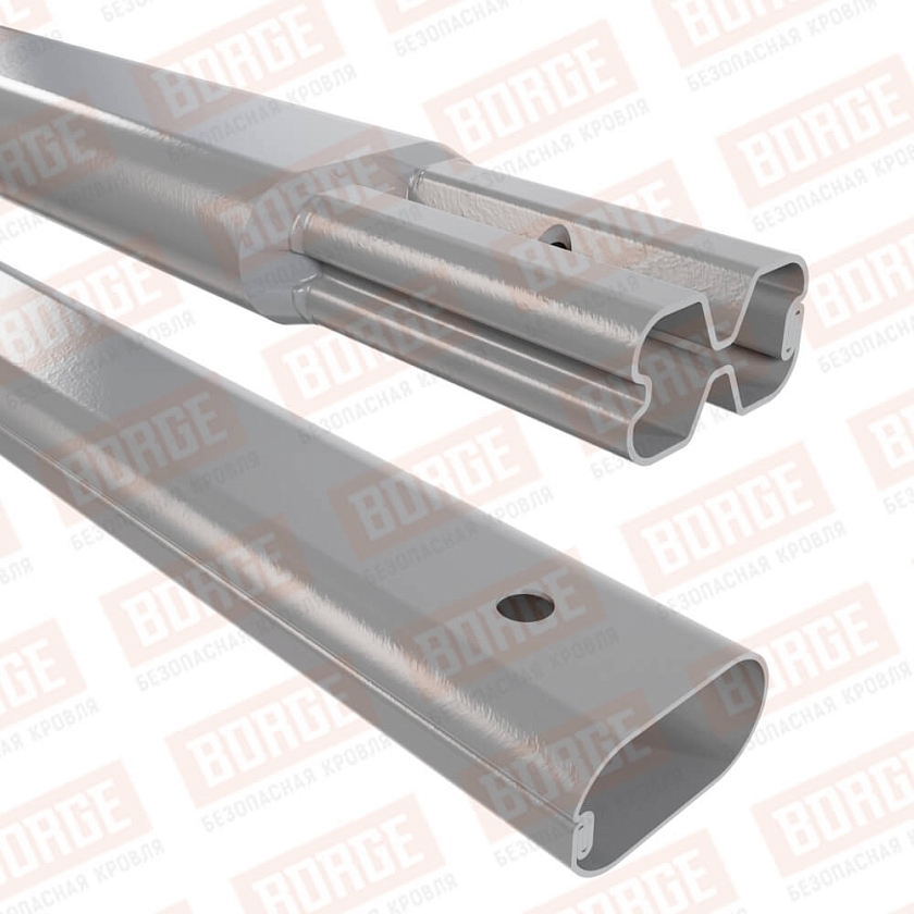 Труба снегозадержателя BORGE 45х25х1500, сигнально-серый (RAL 7004)