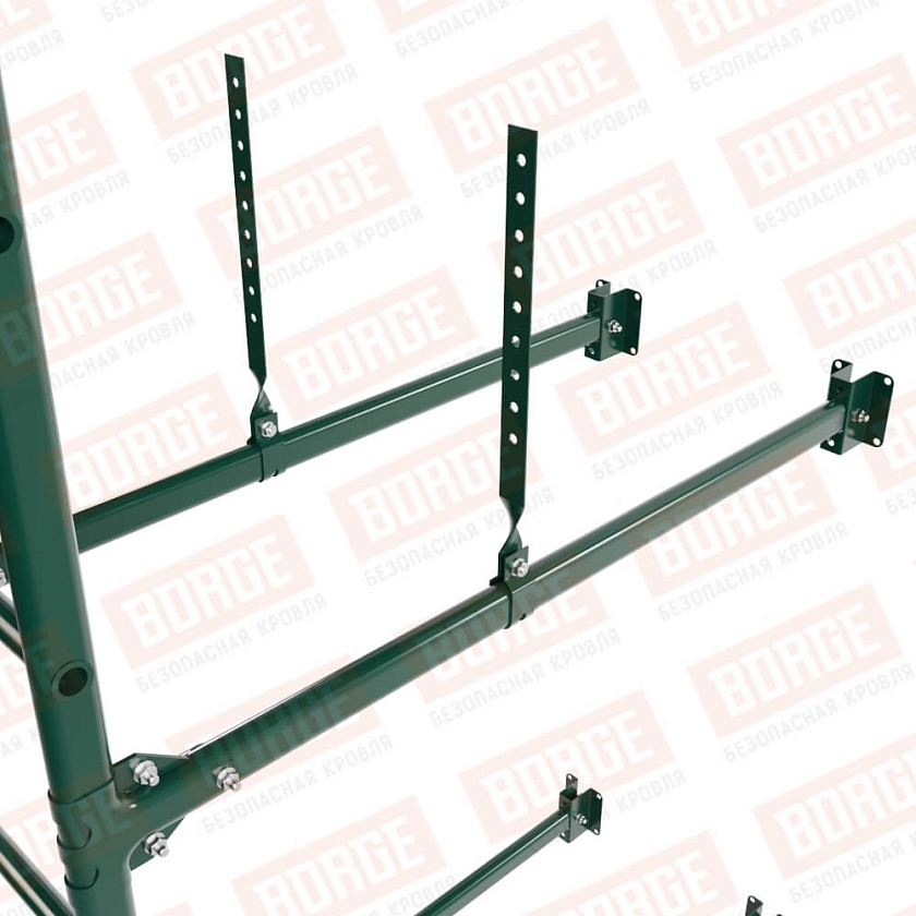 Комплект лестница фасадная BORGE (верхняя секция), 1,8м, зелёный мох (RAL 6005)