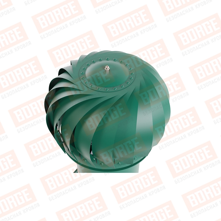 Роторная вентиляция Viotto с универсальным проходным элементом, d-150мм, неутепленная, зеленый мох (RAL 6005)