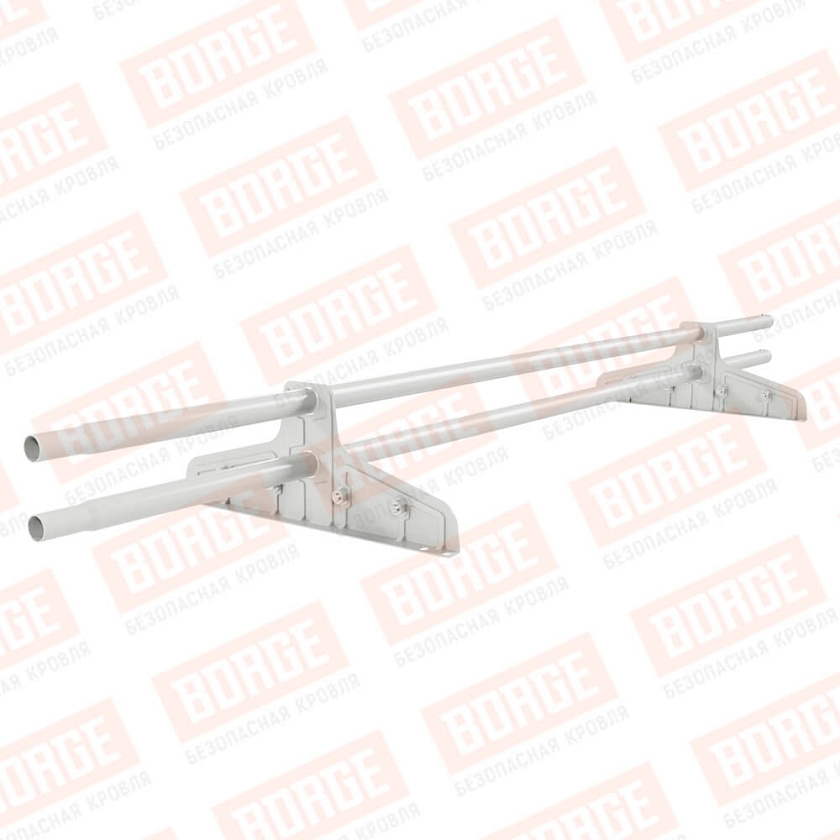 Снегозадержатель трубчатый Русский Рубеж D-25мм, 1,5м, 2 опоры, для фальц. кров., сигнально-белый (RAL 9003)