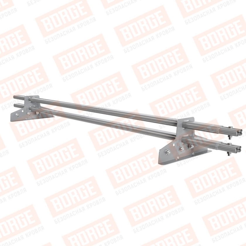 Снегозадержатель трубчатый BORGE 1,5м, 2 опоры, для фальцевой кровли, сигнально-серый (RAL 7004)