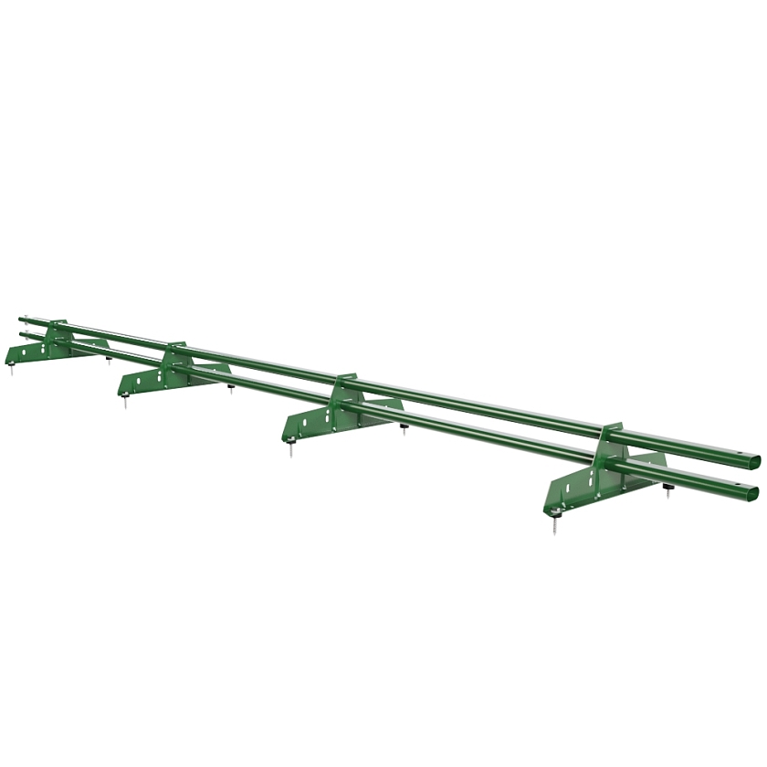 Снегозадержатель трубчатый Русский Рубеж 25х45мм, 3м, 4 опоры, лиственно-зеленый (RAL 6002)