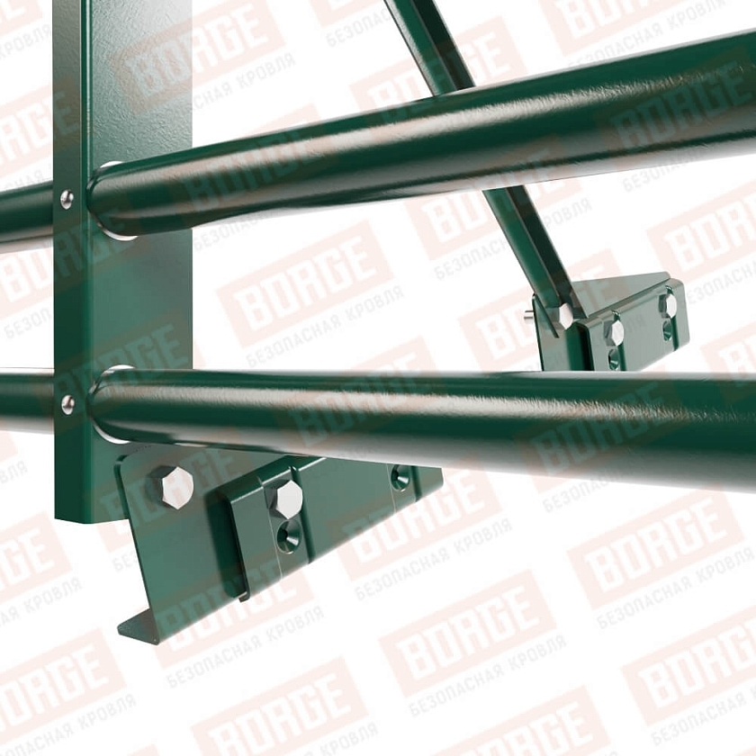 Ограждение декоративное NewLine H-60см, 3м, для фальц. кров., зеленый мох (RAL 6005), с двумя доп. трубами